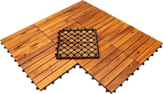 Acacia Hout Terrastegels - Set van 9 - 30x30 cm - Bruin