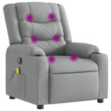 VidaXL Elektrische Massagestoel Licht Grijs Stof