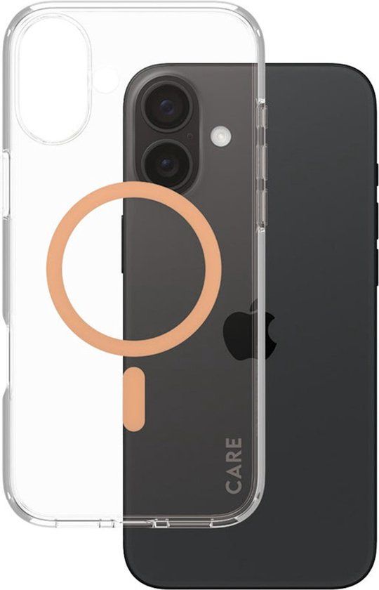 CARE by PanzerGlass Urban Combat Case geschikt voor MagSafe geschikt voor iPhone 16 Plus - Peachy