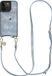AVY Apple iPhone 15 Pro - Kunstleren Case met Crossbody Koord & Wallet - Long Denim