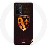 Maniacase Etui Oppo A54 5G rcl lens oranje zwarte achtergrond