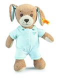 Steiff Goede nacht hond - 28 cm - pluche hond met slaporen - knuffeldier voor baby's - zacht en wasbaar - beige/blauw (239687), medium