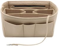 LEXSION tas organizer met vilten inzetstuk, tasinzetstuk met rits aan de binnenkant van het vak, geschikt voor Neverfull Speedy 8010 Beige M