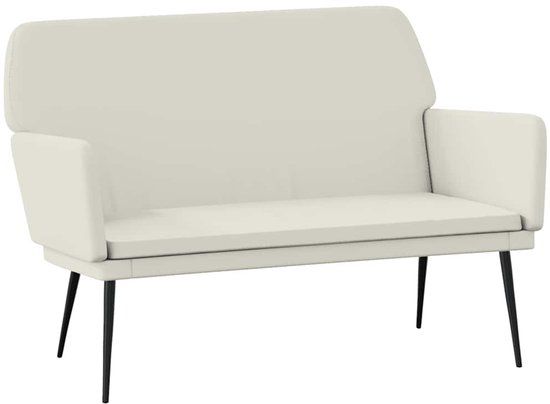 vidaXL Bankje 108x79x79 cm fluweel crèmekleurig