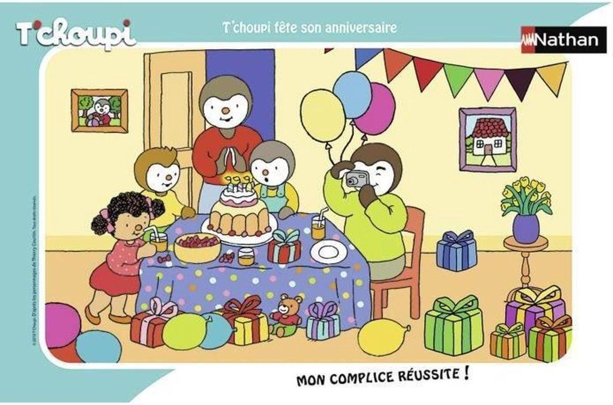 Ravensburger T'choupi viert zijn verjaardag - puzzel van 15 stukjes