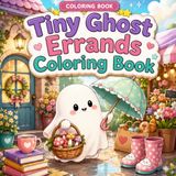 Tiny Ghost Errands Coloring Book: 70 Cozy Scenes of Tiny Errands, Happy Places, and Everyday Magic