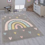 Paco Home Vloerkleed Kinderkamer Hartjes Grijs 200x280 cm