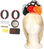 Set de déguisement Day of the Dead - maquillage sucre crâne et diadème - accessoires Halloween/Carnaval