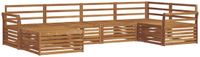 vidaXL - Hoek loungeset - 6 zitplekken - Naturel - Massief Acacia Hout
