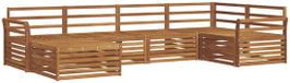 vidaXL - Hoek loungeset - 6 zitplekken - Naturel - Massief Acacia Hout