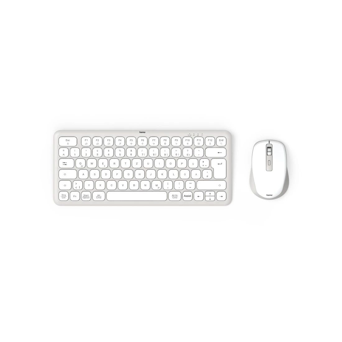 Hama WKM-500 Toetsenbord en Muis Set - QWERTZ Duits - Grijs/Wit