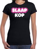 Bellatio Decorations Verkleed T-shirt voor dames - slaapkop - zwart - carnaval - foute party XXL