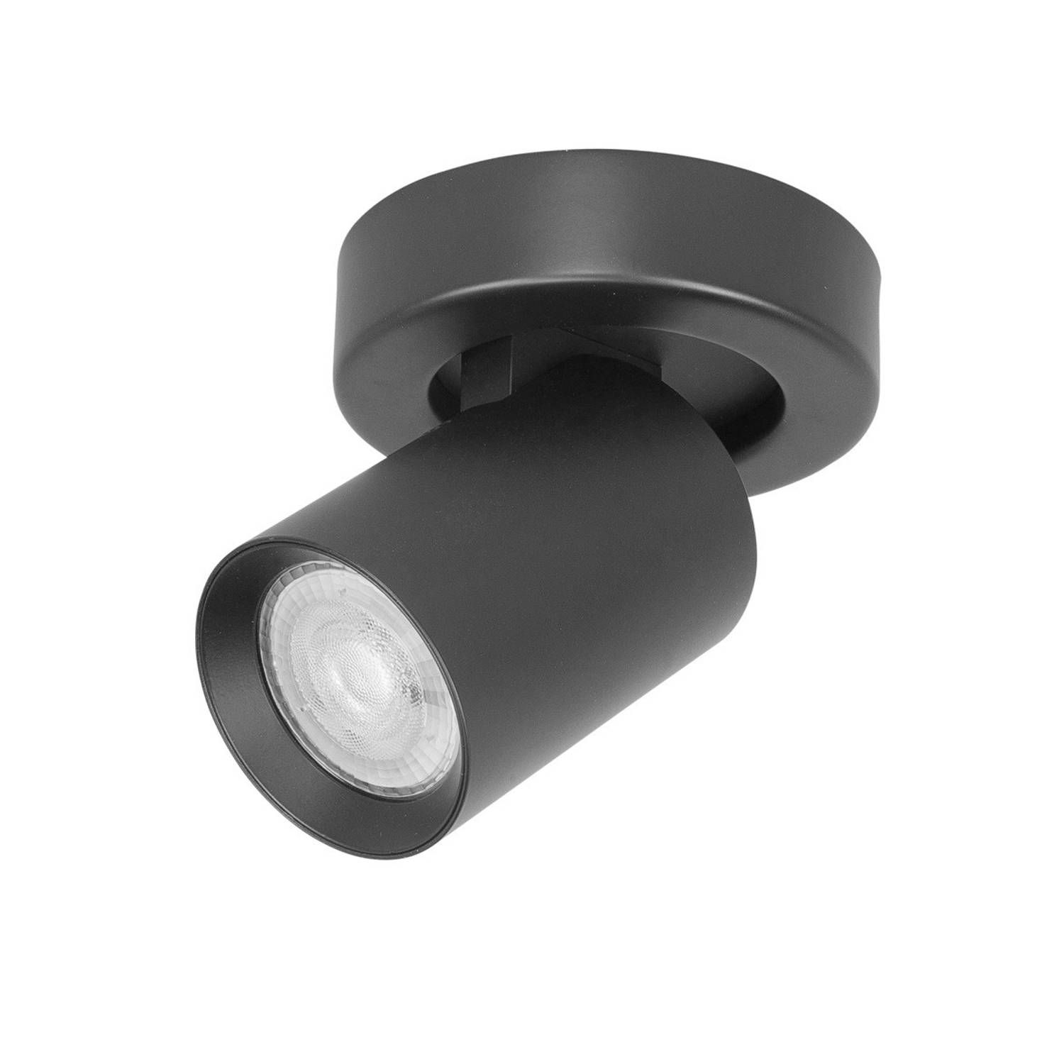 HighLight opbouwspot Oliver 1L rond - zwart | Metaal | Zwart | GU10