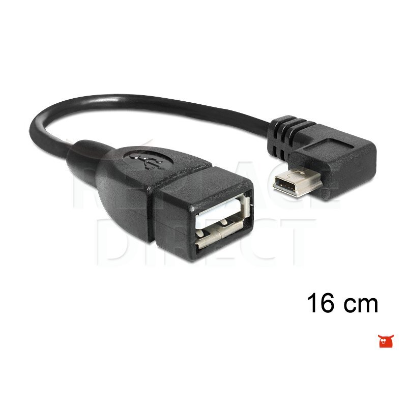 DeLOCK Cable Mini USB male angled > USB 2.0-A female OTG 16 83245