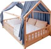 lilimaus Bedhemel Huisbed Mousseline [100% Katoen] met Goudapplicatie