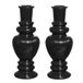 Ideas 4 Seasons Bloemenvaas Venice - 2x - gekleurd glas - ribbel zwart - D5,7 x H15 cm