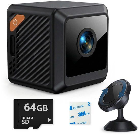 UPLY Spy Camera - Verborgen Camera - 64GB SD Kaart - Mini Camera Verborgen - Spycam - WiFi 1080P - Nachtzicht Bewegingsdetectie - Met App - Draadloos - Kleine Spionage Camera