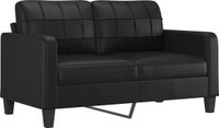 vidaXL Tweezitsbank 140 cm kunstleer zwart