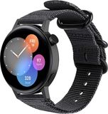 Strap-it Nylon gesp smartwatch bandje - zwart