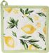Home & Styling Pannenlap 20x20cm geel Katoen Gebloemd