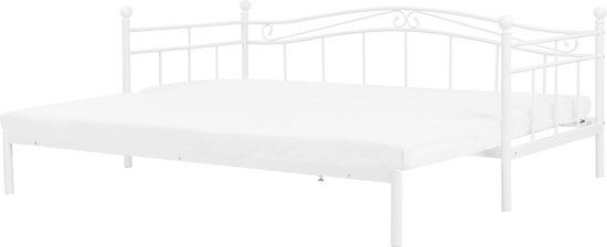 Beliani TULLE - Metal Bed Frame - White - 80x200 cm - Double