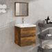 Maison Exclusive - Armoire de salle de bain avec miroir, en panneaux de particules imitation chêne fumé