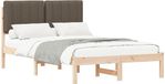 vidaXL Bedframe met Gevoerde Hoofdbord Taupe 120 x 190 cm