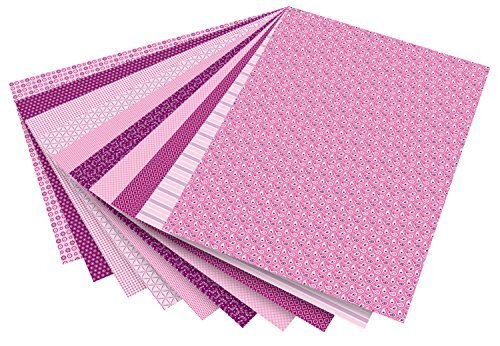 Folia 46309 - Motief karton Basics roze gesorteerd, 50 x 70 cm, 270 g/m², 10 vellen - basis voor diverse knutselwerk en ideeën