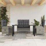 vidaXL Ensemble de jardin 4 pièces avec coussins poly rotin gris