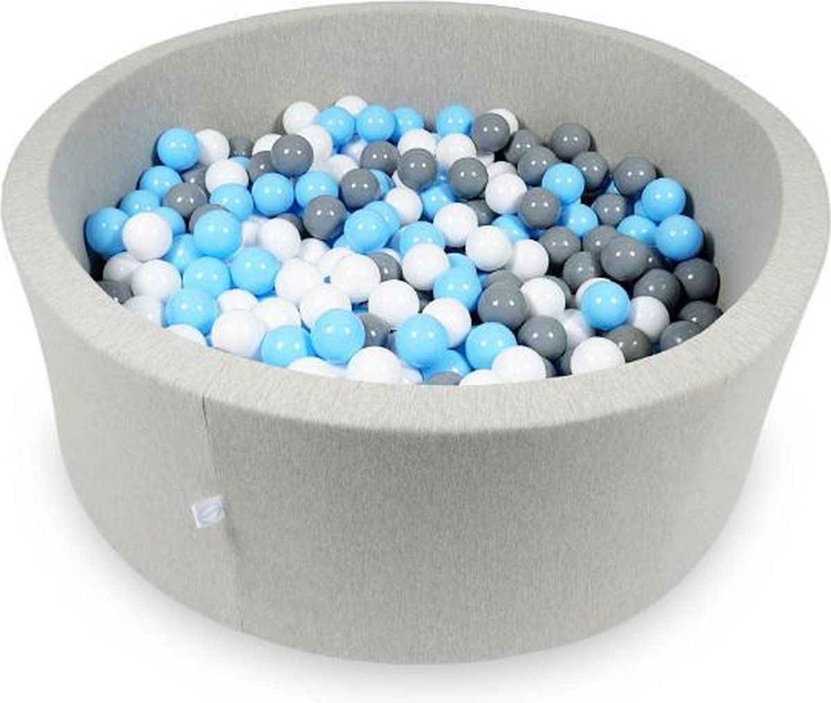 Viking Choice Ballenbak rond licht grijs - 115 x 40 cm - incl. 500 ballen - licht blauw
