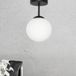 CALIPSO Plafonnier, abat-jour noir, boule en verre, CALIPSO 13-827