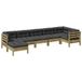 vidaXL 7-delige Loungeset met kussens, geïmpregneerd grenenhout, Antraciet