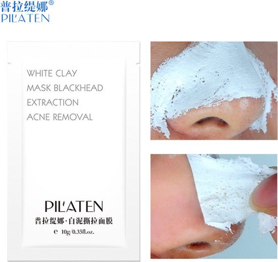 Pilaten 10 x White Clay Peel-Off Mask / Klei Masker / Kleimasker