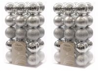 Decoris Kerstballen - 60 stuks - Zilver - 6 cm diameter - Kunststof