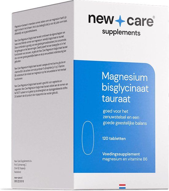 New Care Magnesium bisglycinaat tauraat - 120 tabletten - Vegan