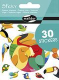 Maildor decoratieve tropische vogels stickers, 30 stuks