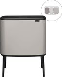 Brabantia Bo Touch Bin Prullenbak - 3 x 11 liter - Soft Grey