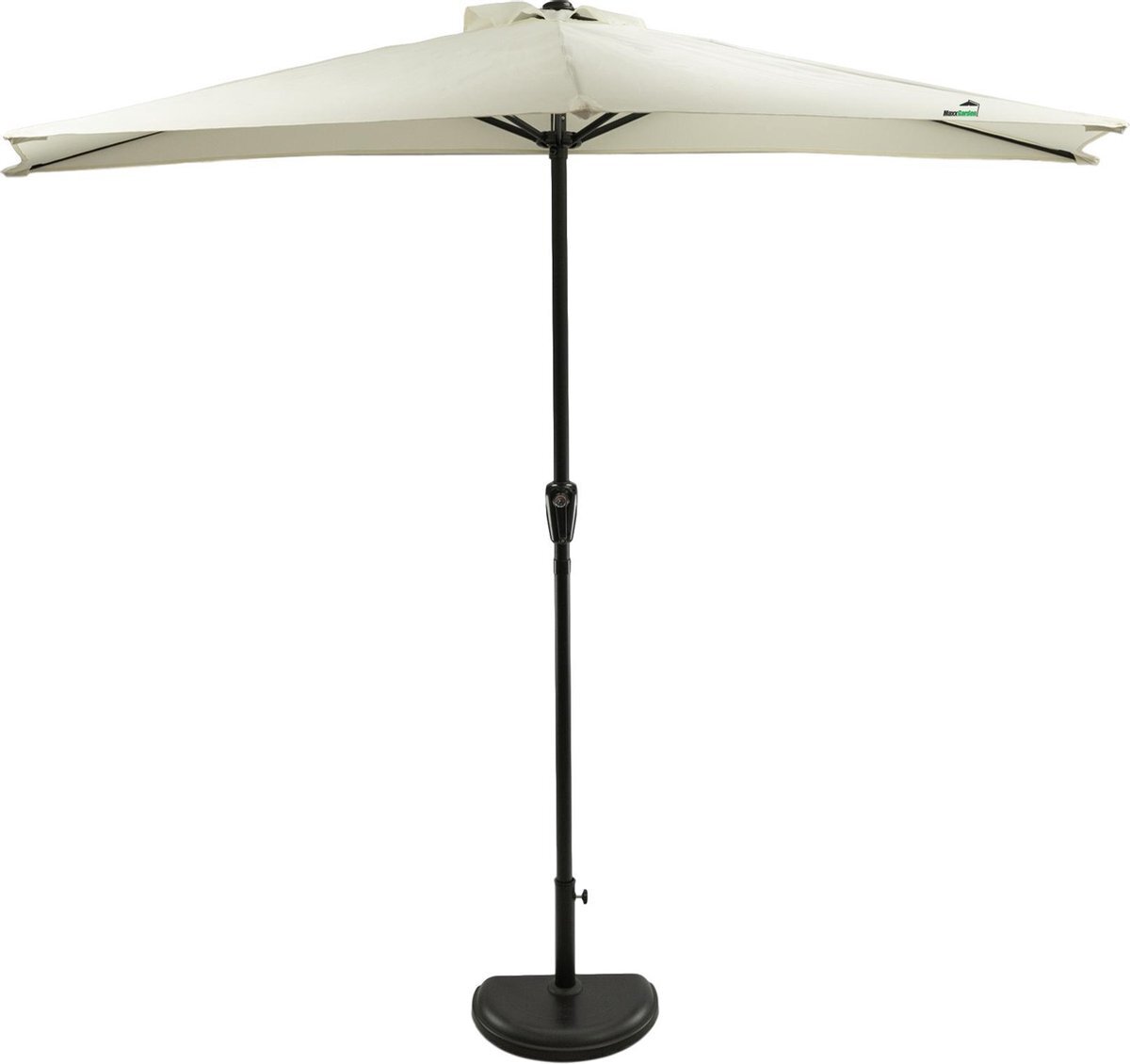 Maxx-garden Balkonparasol - Muurparasol - halfrond - Ø 270 cm - grijs - Set met extra voet