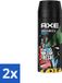 Axe 2 x Vaporisateur corporel - 48h Fraîcheur - Forêt fraîche & Graffiti - 150 ml