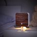 Northpoint Natuurgeluidsbox, oiseau, chant, gazouillis d'oiseau, boîte, détecteur de mouvement, son d'oiseau, lumière, rechargeable avec support mural, noyer, carré