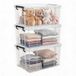 SPACEXPERT Boîte de rangement portable en plastique transparent à angle droit, épaissie, empilable avec couvercle, bac organisateur pour la maison, 45 L x 3, taille : 51 37,5 31,5 cm