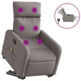 VidaXL Sta-op-massagestoel elektrisch verstelbaar stof taupe