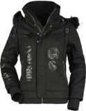 Rock Rebel by EMP - Rock Winterjas - Winterjas met glanzende print - S tot XXL - voor Vrouwen - zwart