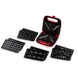 DOMO DO9242W Snackmaker 5-en-1 - Croque - Grill/Panini - Gaufre - Rouge