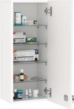 Kleankin Medicijnkastje wandmontage met slot - 30 x 20 x 70 cm - wit