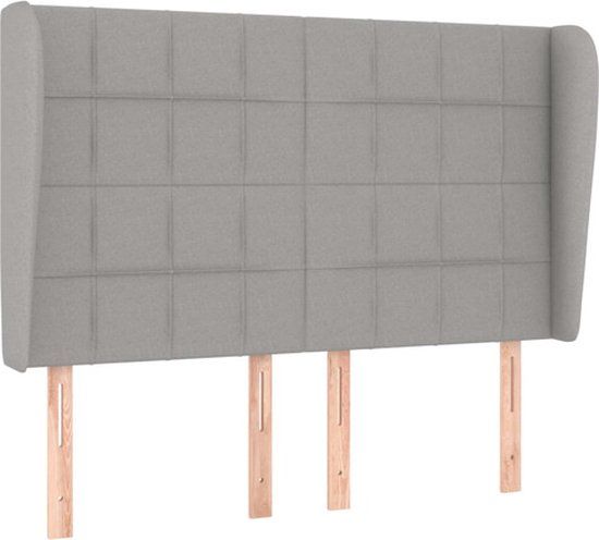vidaXL Hoofdbord Stof Lichtgrijs 147x23x118/128 cm