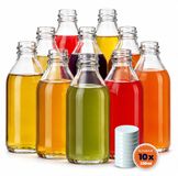 KADAX Set van 10 glazen flessen van 330 ml met schroefdop, wit