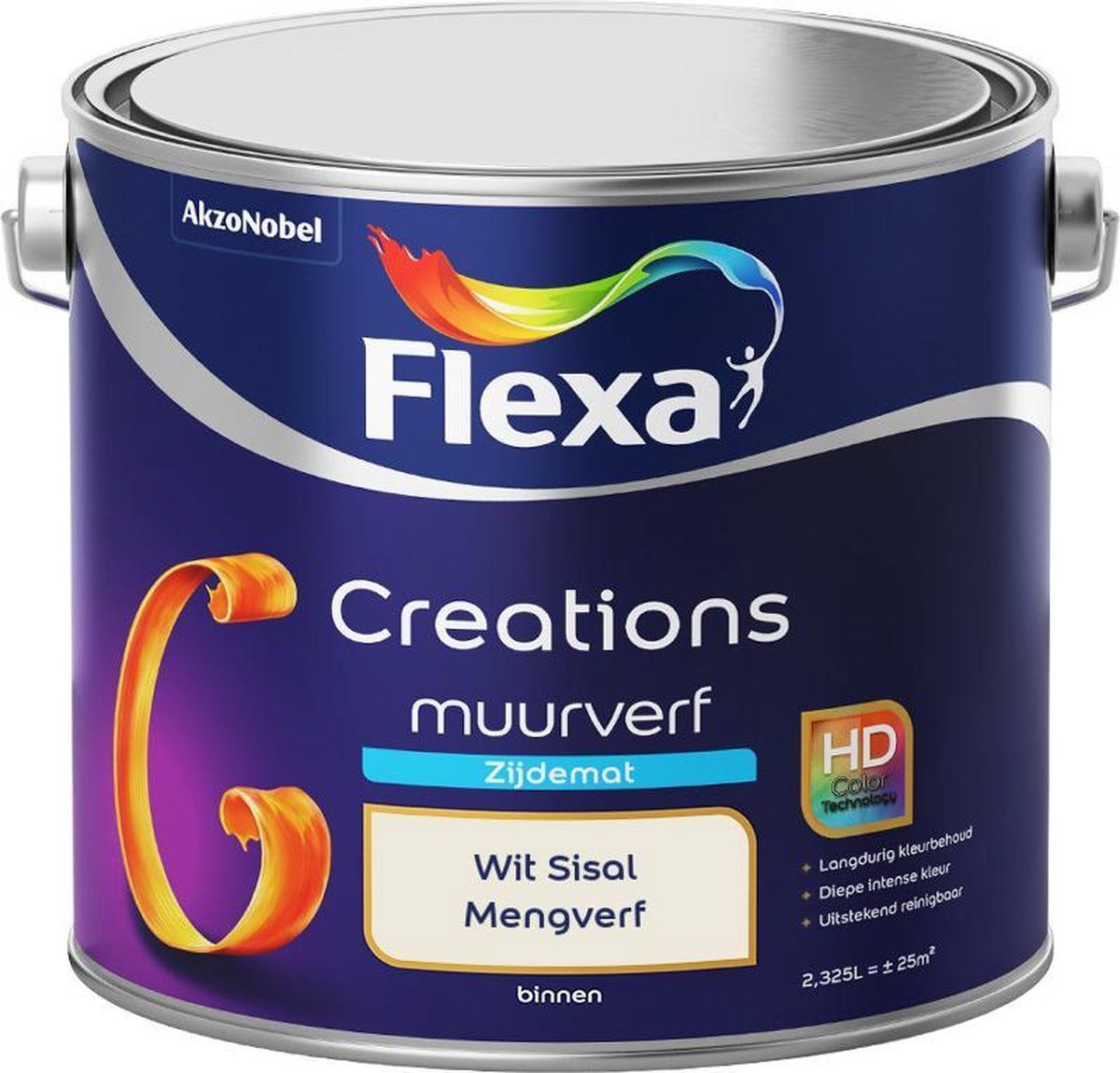 FLEXA Creations Muurverf Zijde Mat - Wit Sisal - 2,5 liter