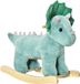 HOMCOM Cheval à bascule pour enfants, peluche courte, 64x30x54cm, vert foncé