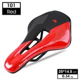 Selle - Selle de vélo de course - Amortisseur - Similicuir - 25 x 14,5 cm - Pour hommes - Rouge